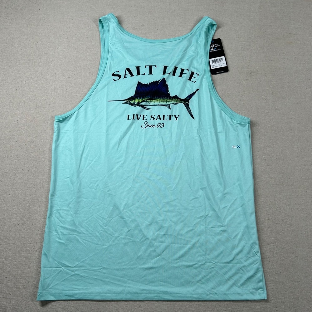 Salt Life Shirt Womens XL Tank Top UVapor SLX Performance Fishing Gym‎ Workout